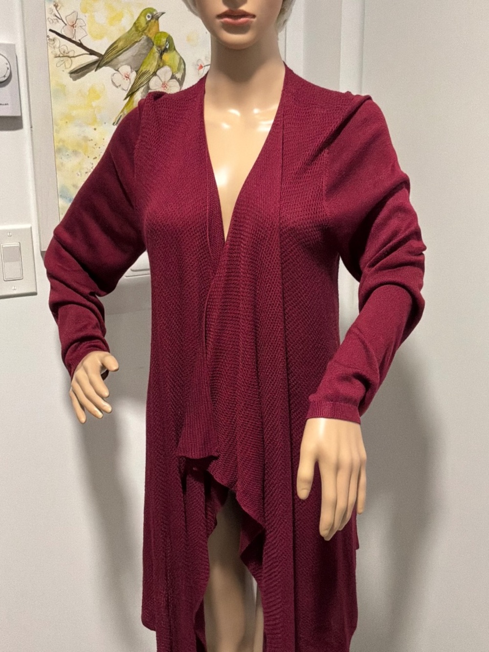 NWT Torrid Raspberry coloured Textured Open Front Ruffke Cardigan - Size 1/1X - Picture 2 of 7